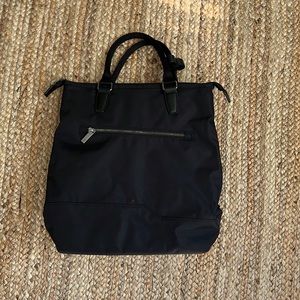 Black travel nylon backpack